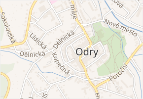 Krátká v obci Odry - mapa ulice