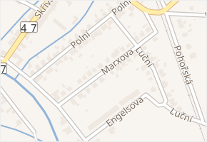 Marxova v obci Odry - mapa ulice