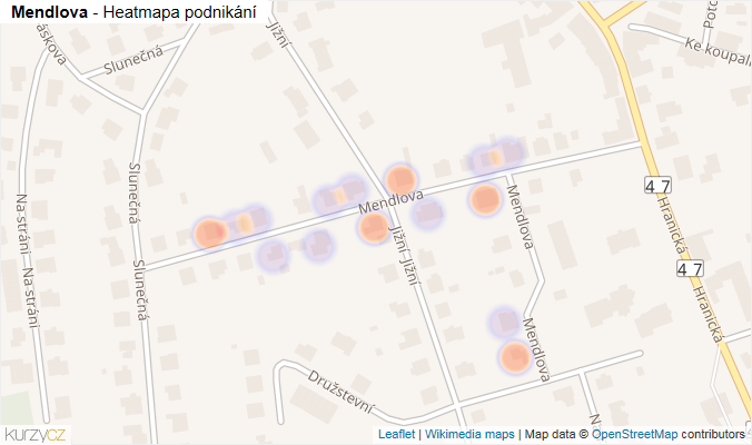 Mapa Mendlova - Firmy v ulici.