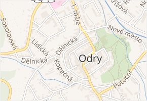 Okružní v obci Odry - mapa ulice
