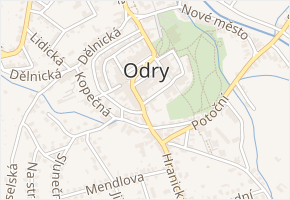 Radniční v obci Odry - mapa ulice
