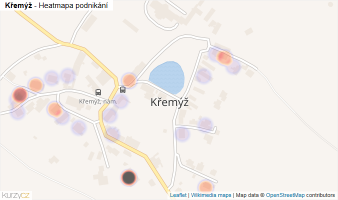 Mapa Křemýž - Firmy v části obce.