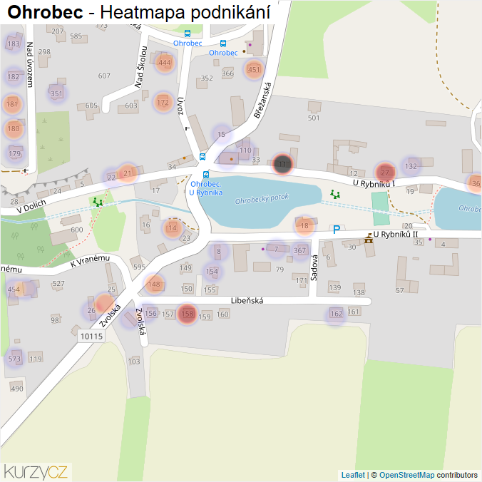 Mapa Ohrobec - Firmy v obci.