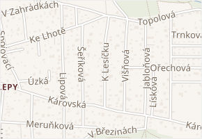 K lesíčku v obci Ohrobec - mapa ulice