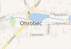 Ohrobec v obci Ohrobec - mapa části obce