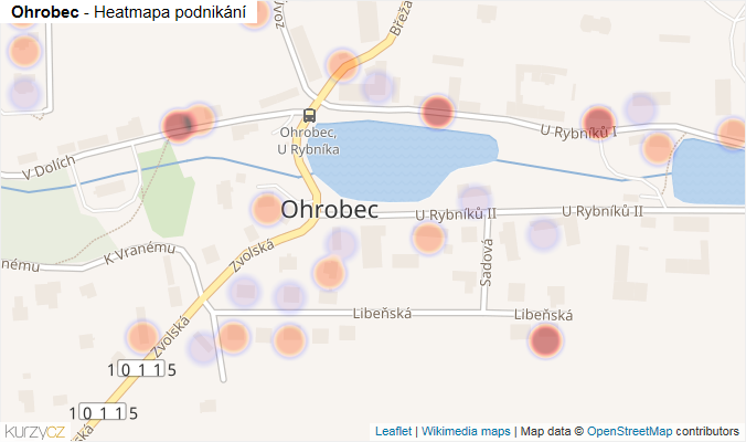 Mapa Ohrobec - Firmy v části obce.