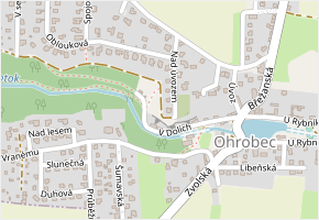 V Dolích v obci Ohrobec - mapa ulice