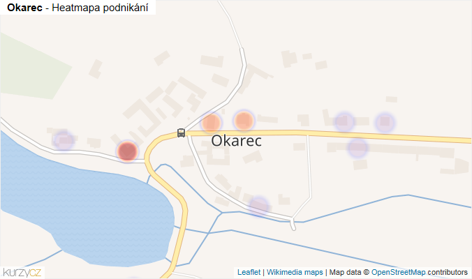 Mapa Okarec - Firmy v části obce.