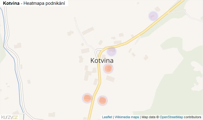 Mapa Kotvina - Firmy v části obce.