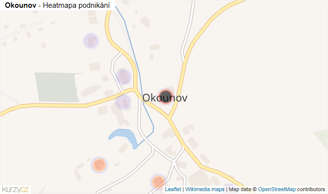 Mapa Okounov - Firmy v části obce.