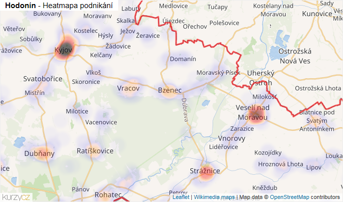 Mapa Hodonín - Firmy v okrese.
