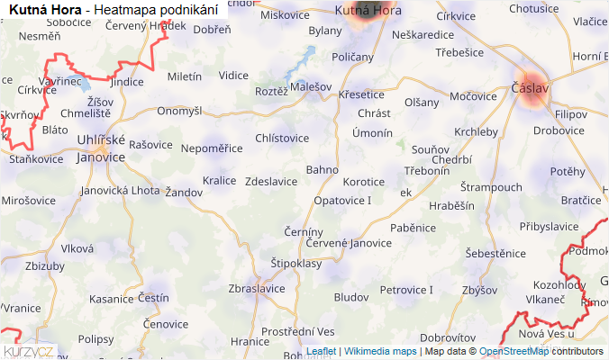 Mapa Kutná Hora - Firmy v okrese.