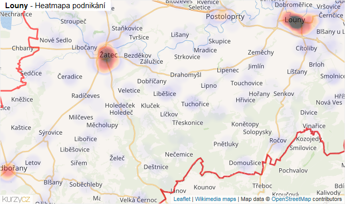 Mapa Louny - Firmy v okrese.