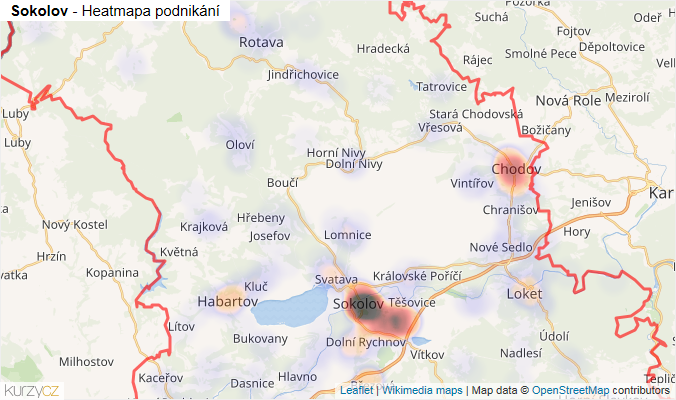 Mapa Sokolov - Firmy v okrese.