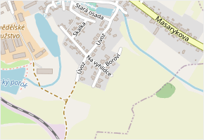 Boroví v obci Okříšky - mapa ulice