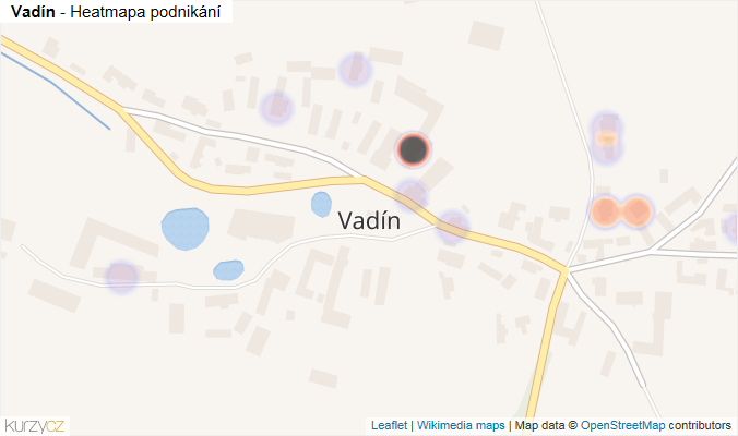 Mapa Vadín - Firmy v části obce.