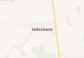 Skřivánek v obci Okrouhlička - mapa části obce