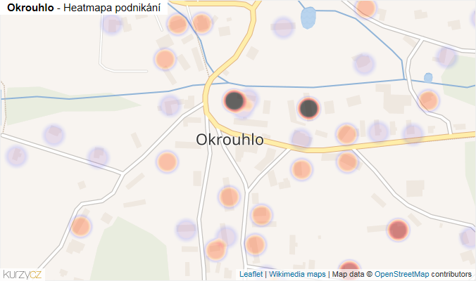 Mapa Okrouhlo - Firmy v části obce.