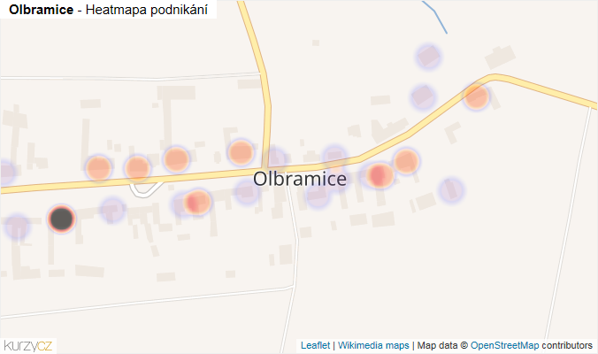 Mapa Olbramice - Firmy v části obce.