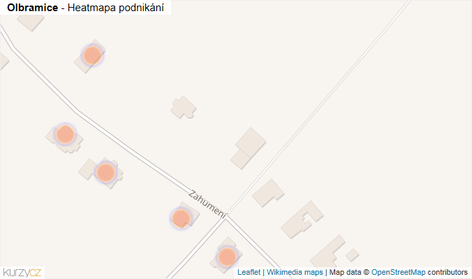 Mapa Olbramice - Firmy v obci.