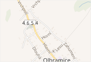 Horní v obci Olbramice - mapa ulice