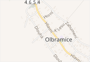 Nad kapličkou v obci Olbramice - mapa ulice
