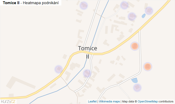 Mapa Tomice II - Firmy v části obce.
