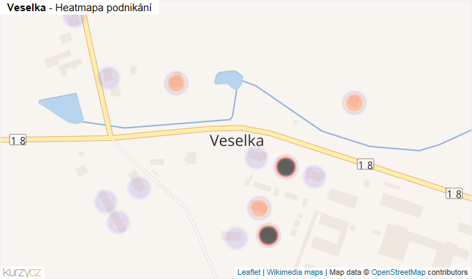 Mapa Veselka - Firmy v části obce.