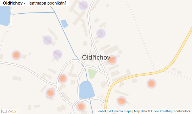 Mapa Oldřichov - Firmy v části obce.