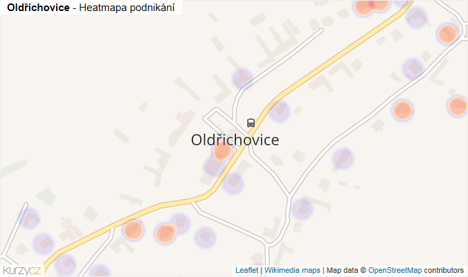 Mapa Oldřichovice - Firmy v části obce.