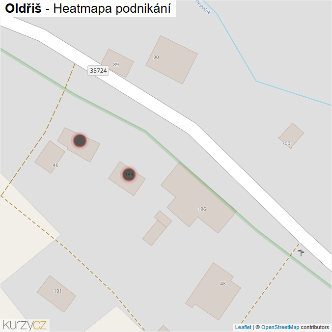 Mapa Oldřiš - Firmy v obci.