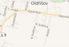 9. května v obci Oldřišov - mapa ulice