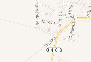 Hraniční v obci Oldřišov - mapa ulice