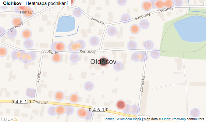 Mapa Oldřišov - Firmy v části obce.