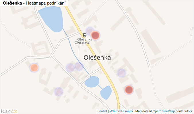Mapa Olešenka - Firmy v části obce.