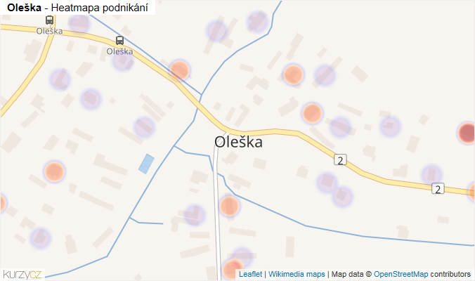 Mapa Oleška - Firmy v části obce.
