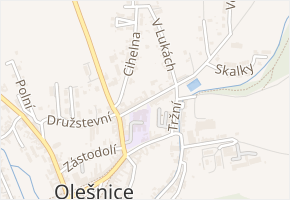 Hliníky v obci Olešnice - mapa ulice