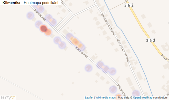Mapa Klimentka - Firmy v ulici.
