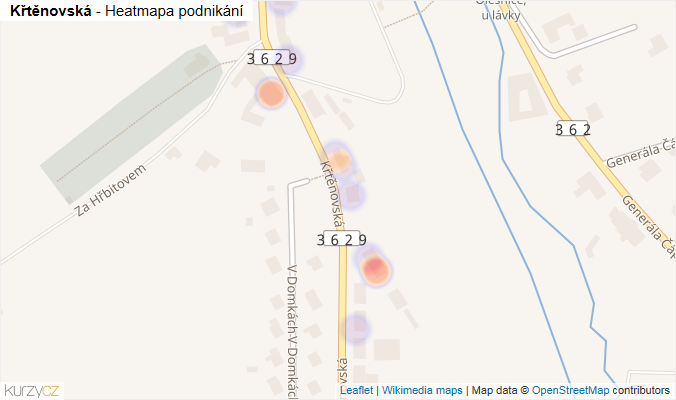 Mapa Křtěnovská - Firmy v ulici.