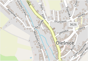 Na Hrázi v obci Olešnice - mapa ulice