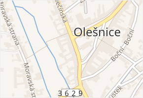 náměstí Míru v obci Olešnice - mapa ulice