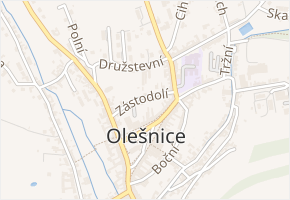 Zástodolí v obci Olešnice - mapa ulice
