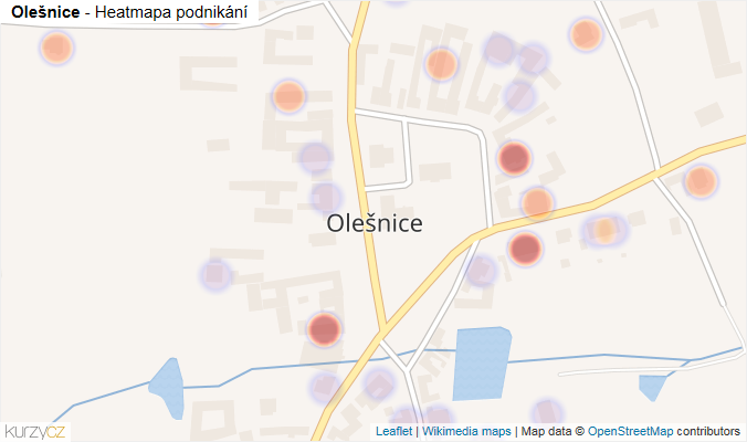 Mapa Olešnice - Firmy v části obce.
