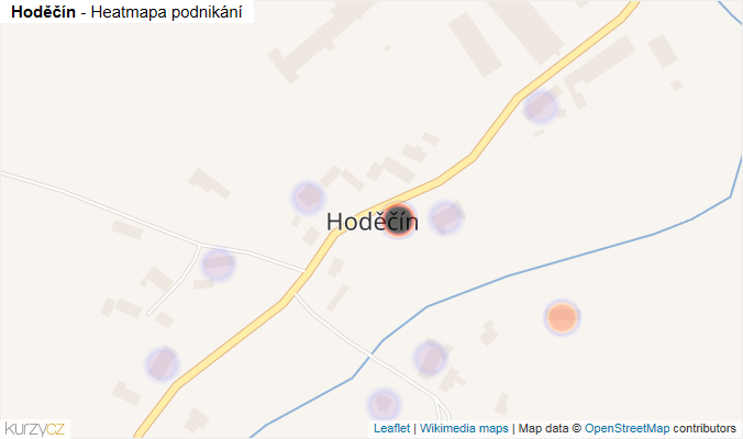 Mapa Hoděčín - Firmy v části obce.