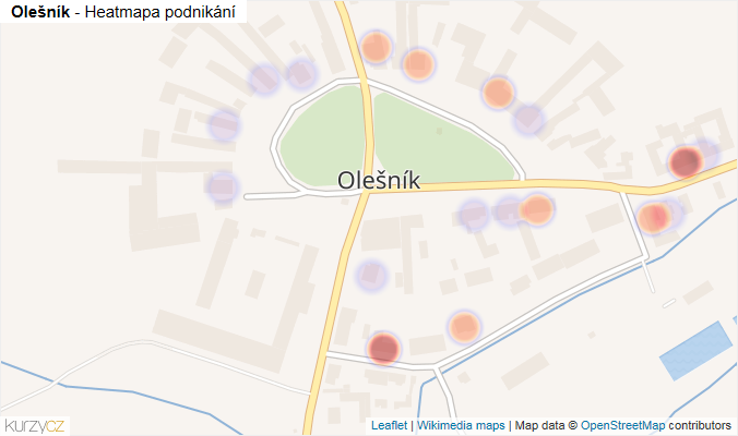 Mapa Olešník - Firmy v části obce.