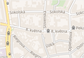 8. května v obci Olomouc - mapa ulice