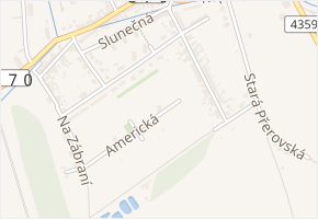 Americká v obci Olomouc - mapa ulice