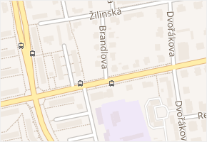 Brandlova v obci Olomouc - mapa ulice