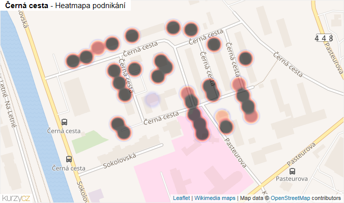Mapa Černá cesta - Firmy v ulici.