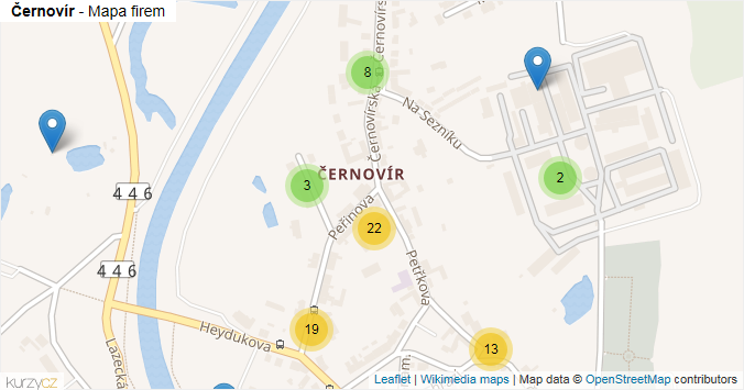 Mapa Černovír - Firmy v části obce.